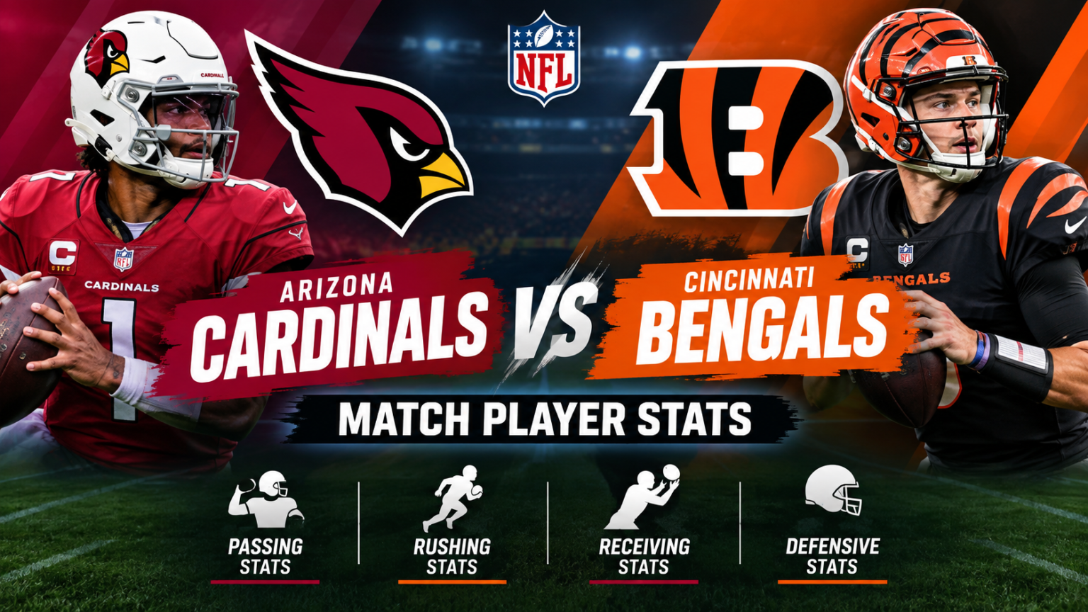 Arizona Cardinals vs Bengals Match Player Stats