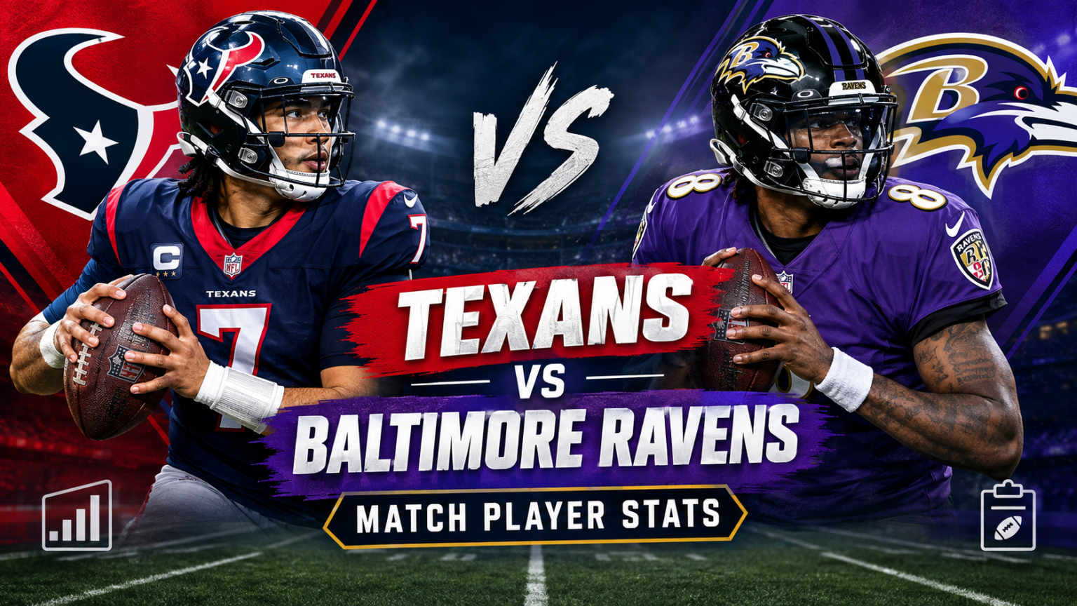 Texans vs Baltimore Ravens Match Player Stats
