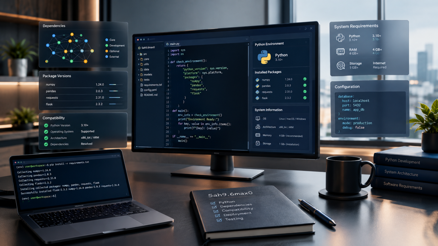 what are 5ah9.6max0 python software requirements