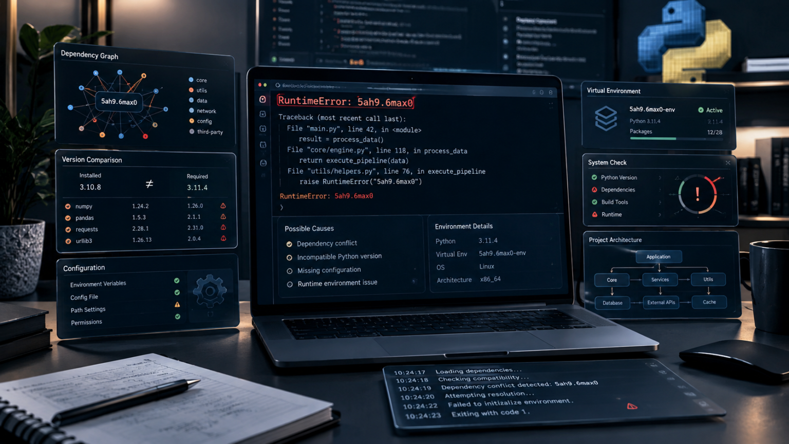 why software 5ah9.6max0 python fails